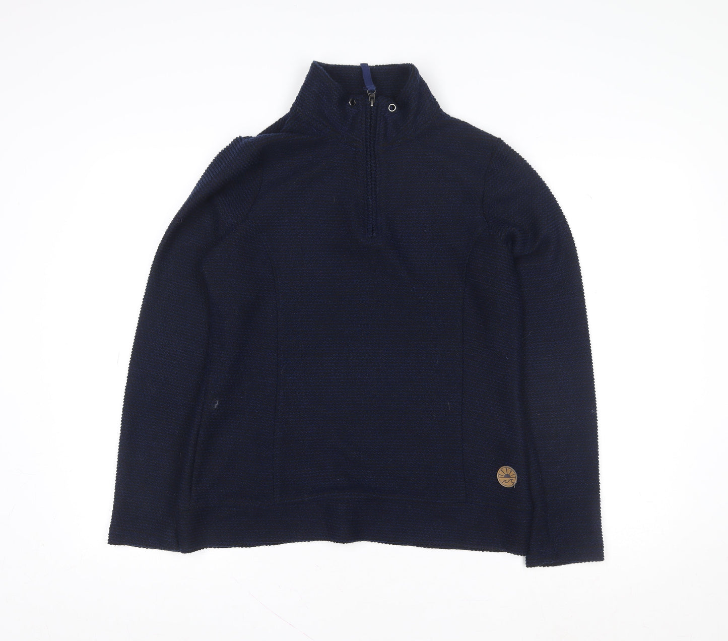 Crane Men Blue High Neck 1/2 Zip Pullover Sweatshirt M