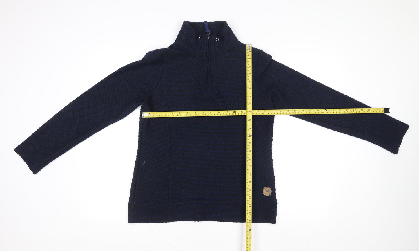 Crane Men Blue High Neck 1/2 Zip Pullover Sweatshirt M
