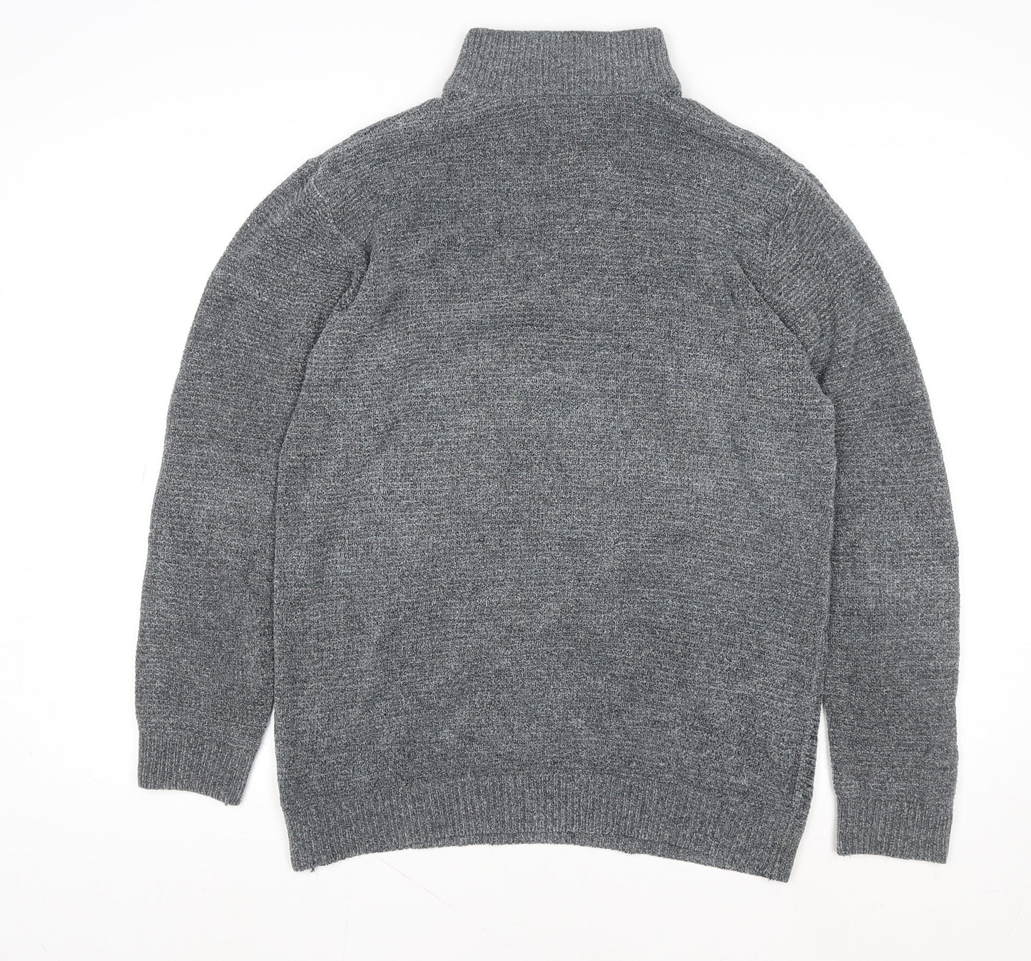 Next Men’s Grey 1/4 Zip Knit Sweatshirt Jumper Size L