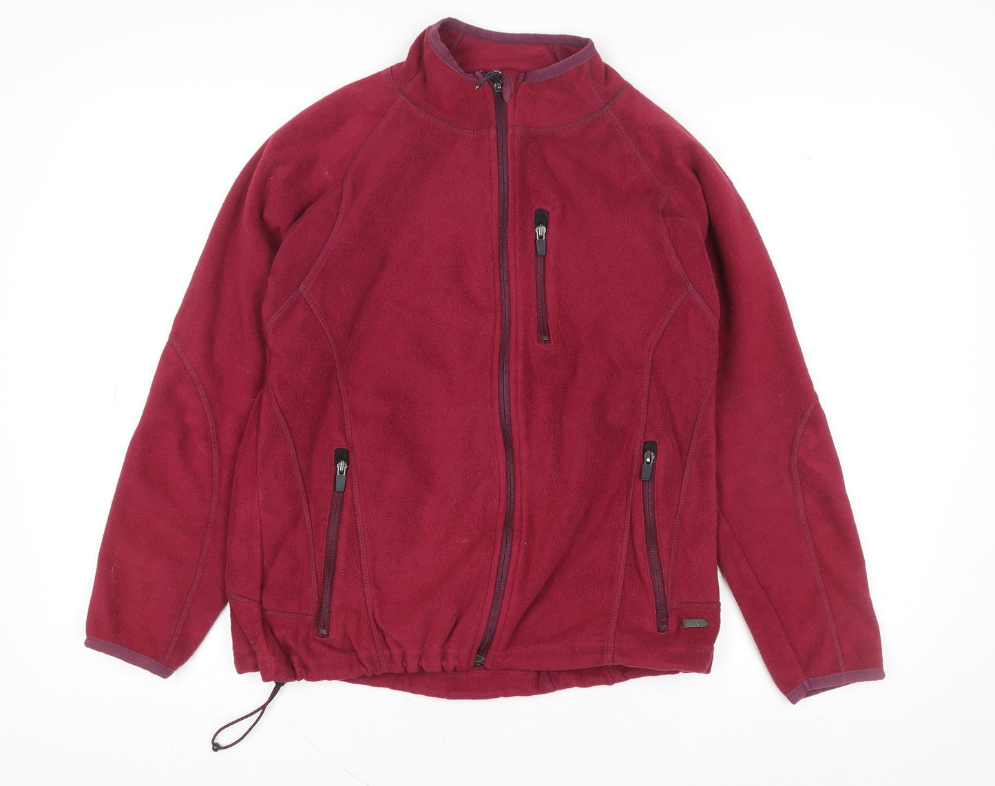 Human Nature Women's Red Fleece Zip Jacket Size M Regular Fit