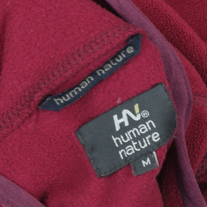 Human Nature Women's Red Fleece Zip Jacket Size M Regular Fit