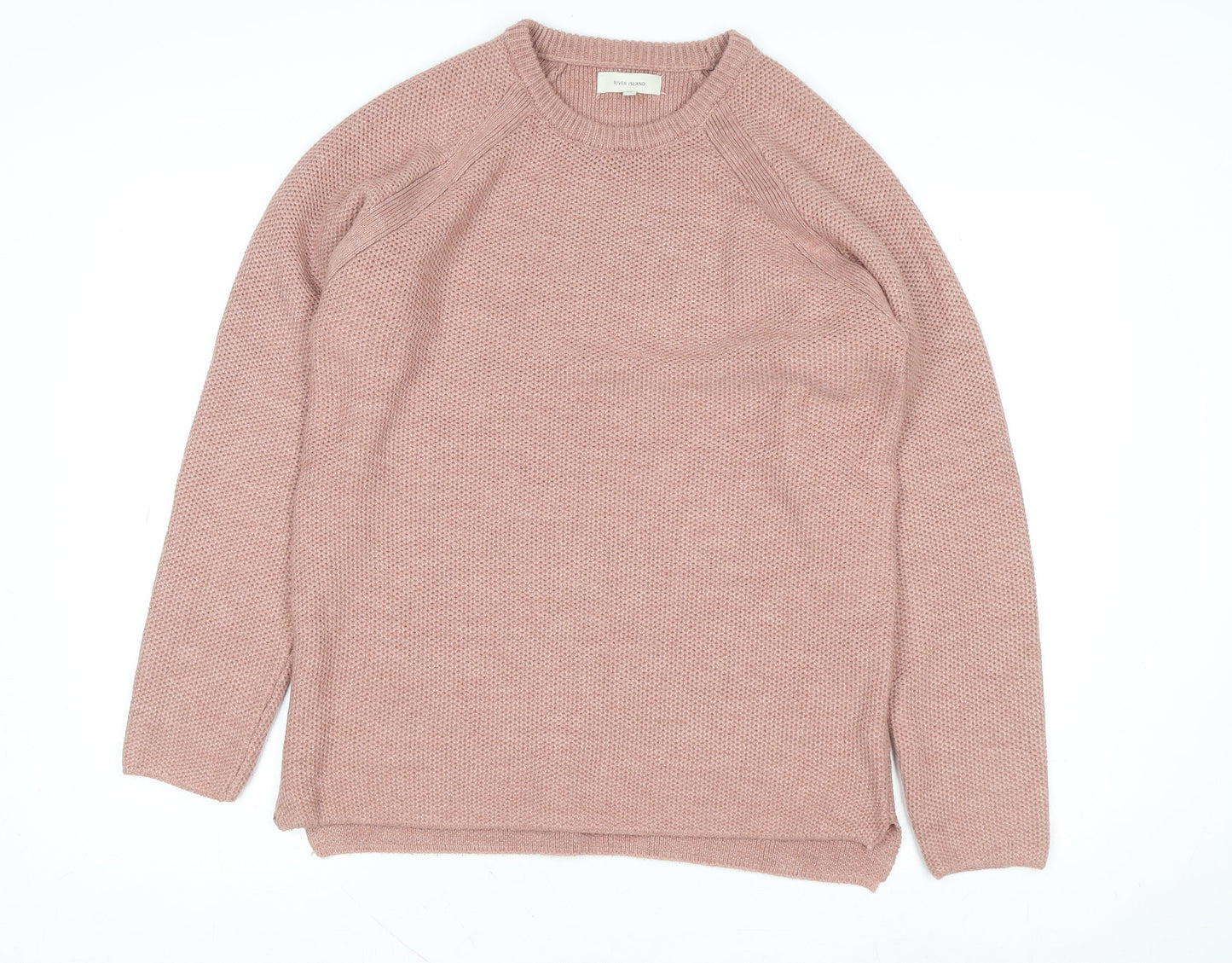 River Island Women's Pink Acrylic Knit Jumper Size M