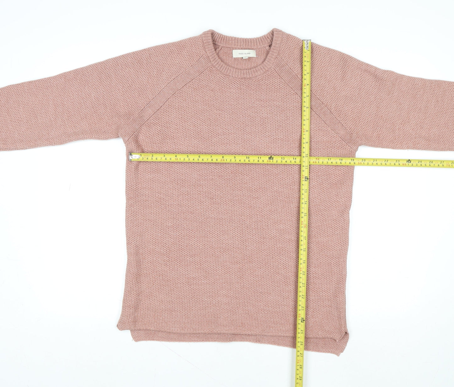 River Island Women's Pink Acrylic Knit Jumper Size M