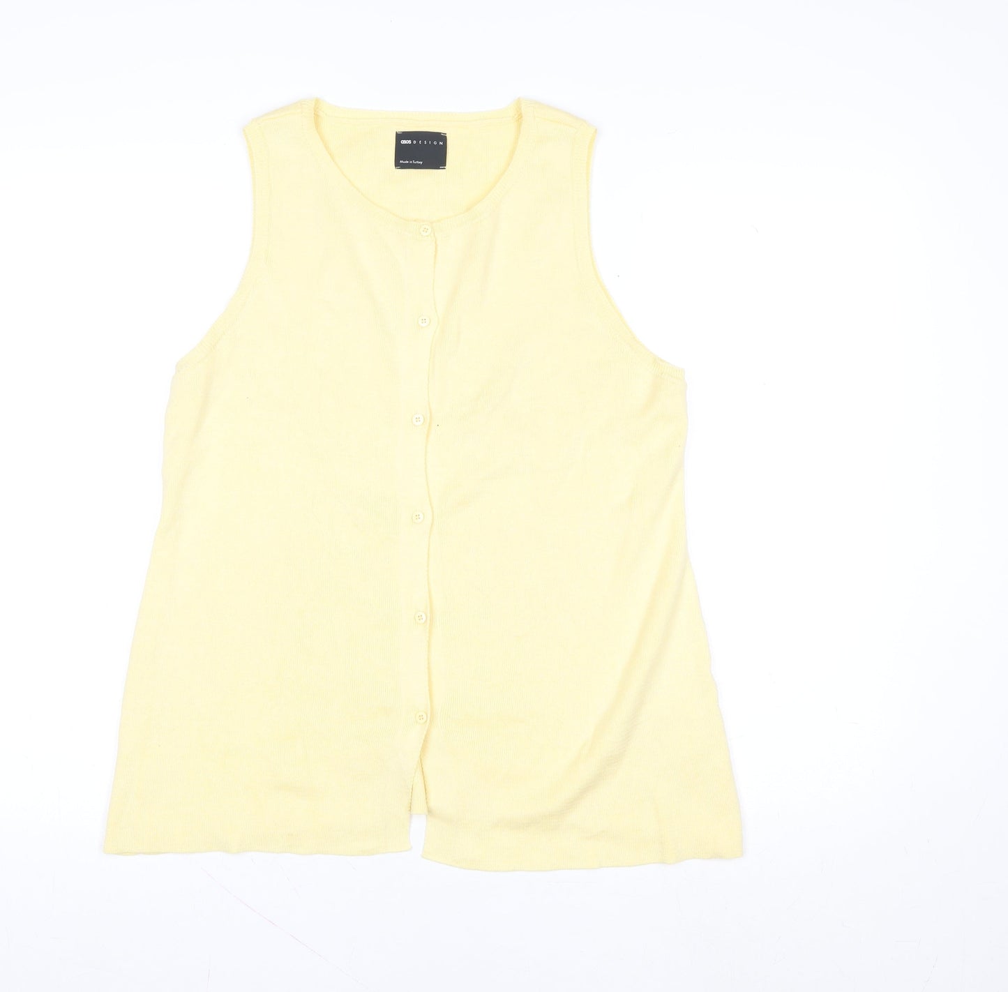 ASOS Women Yellow Sleeveless Button Camisole Top M