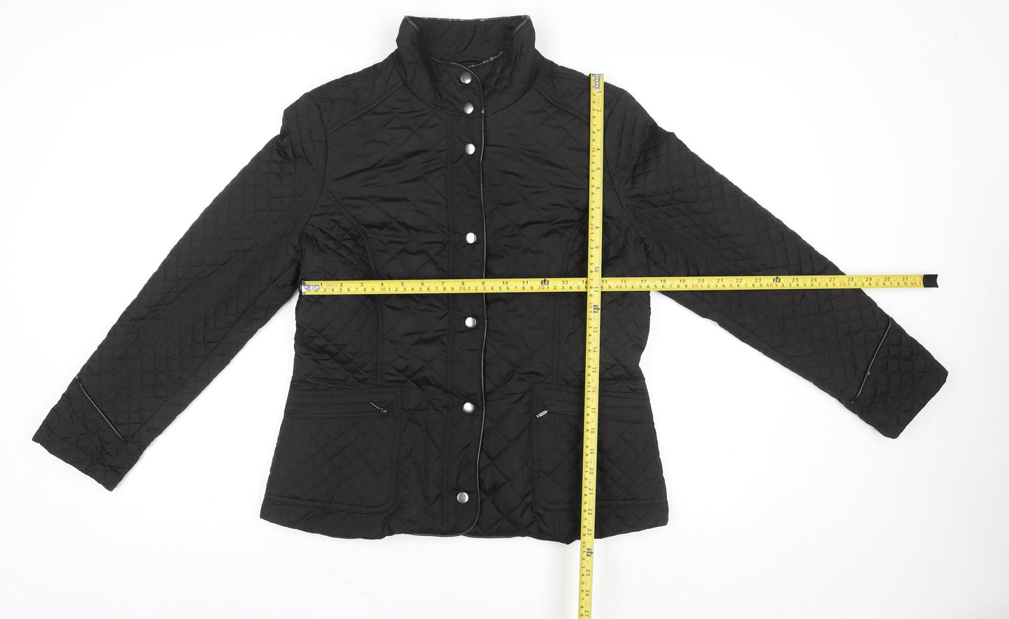 Wallis Womens Black Quilted Mid-Length Jacket Size 14