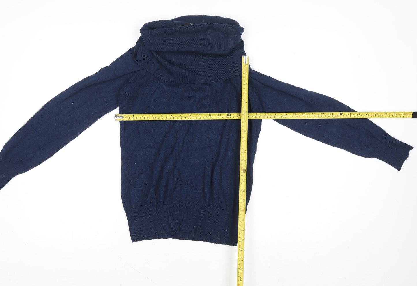 Klass Women’s Blue Cowl Neck Long Sleeve Knit Top Size S