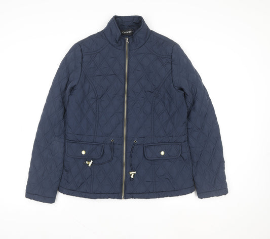 George Women’s Blue Quilted Mid-Length Jacket UK 12