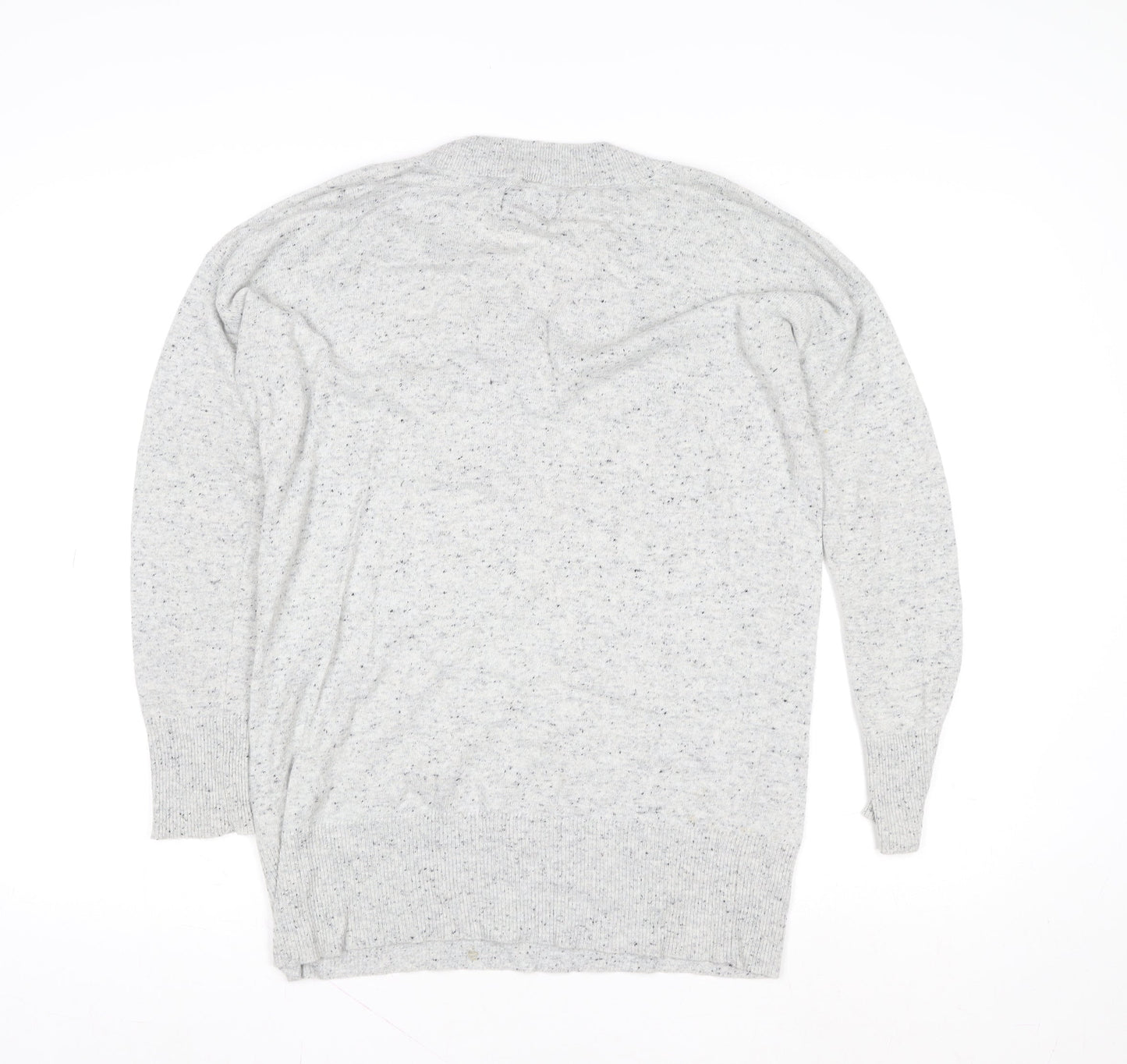 Superdry Women's Grey V-Neck Pullover Jumper XS Wool Blend