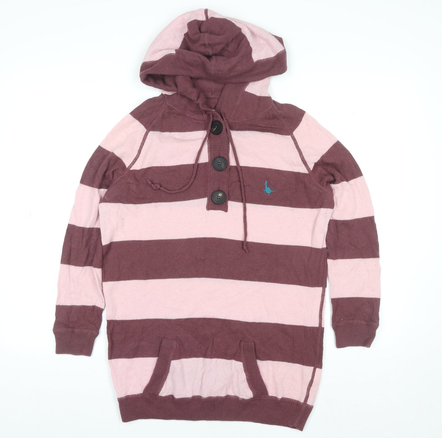 Womens UK 14 Regular Jack Wills Multicoloured Henley Hoodie