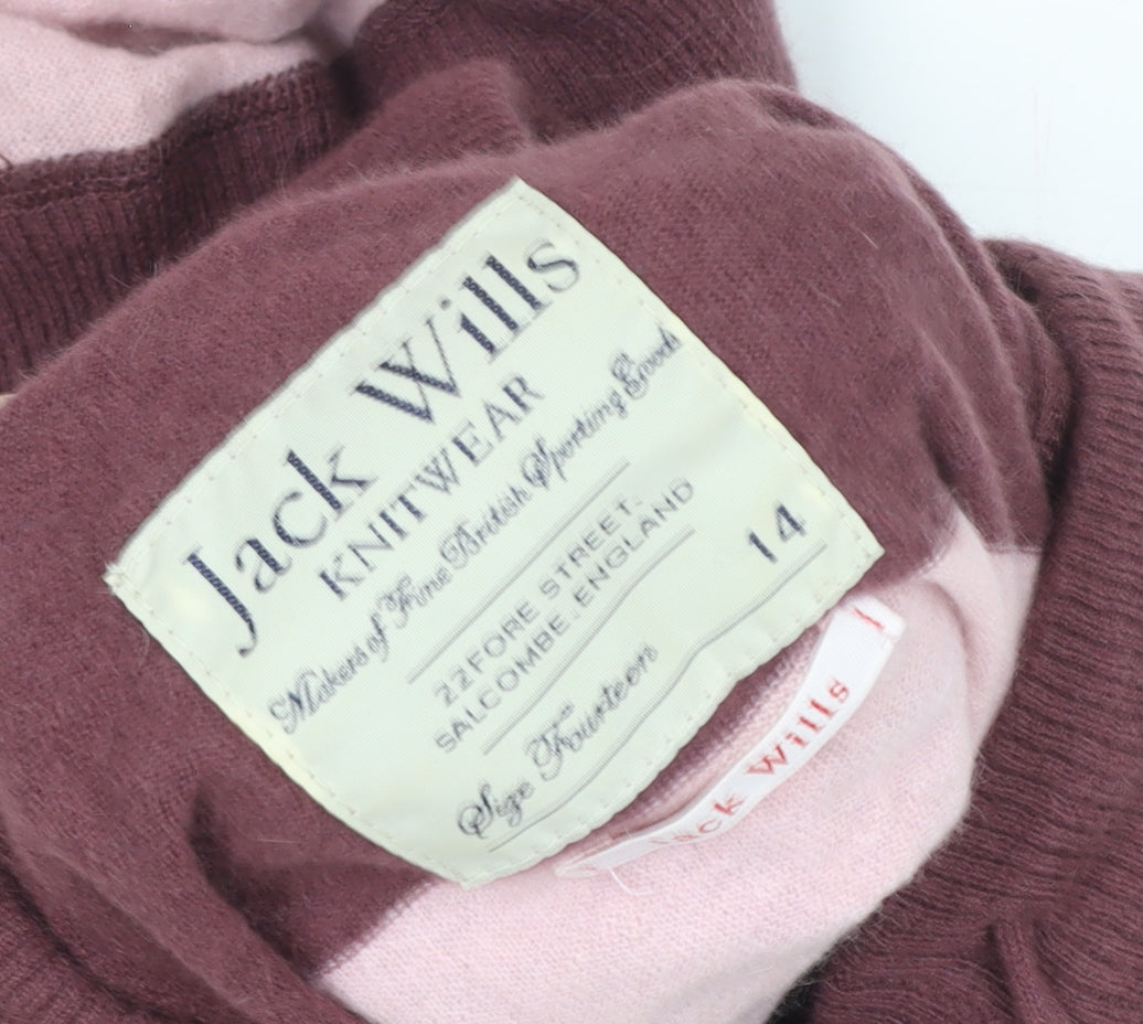 Womens UK 14 Regular Jack Wills Multicoloured Henley Hoodie