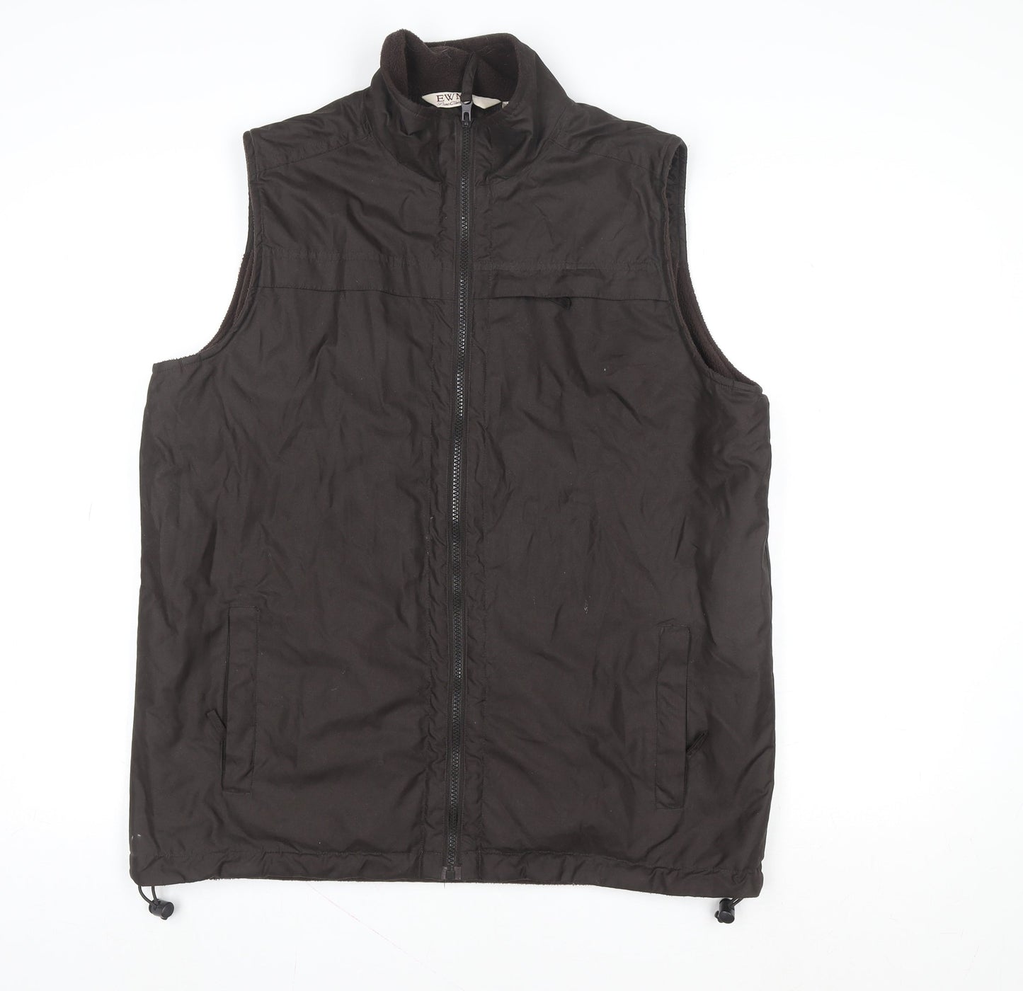 EWM Men's Brown Full Zip Fleece Lined Bodywarmer Waistcoat M