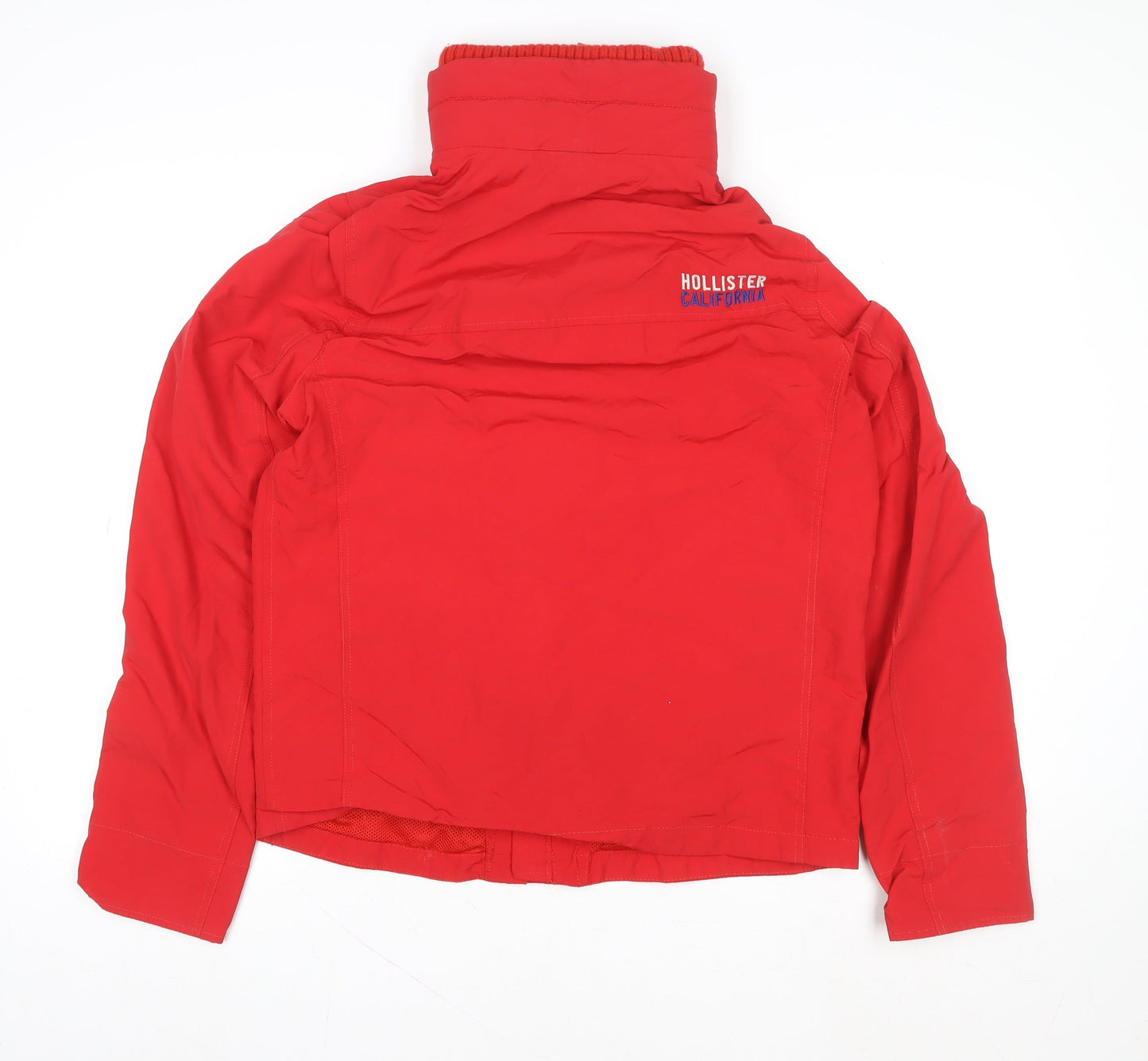Hollister Men’s Red Puffer Jacket M Windproof Winter Coat