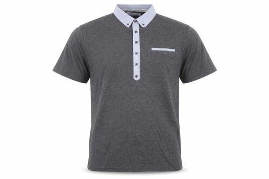 Peter Werth Men's Grey Short Sleeve Button-Down Polo Shirt Size L