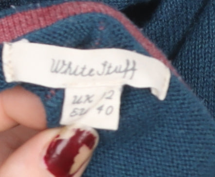 White Stuff Womens Blue Colourblock Long Sleeve Pullover Sweatshirt UK 12