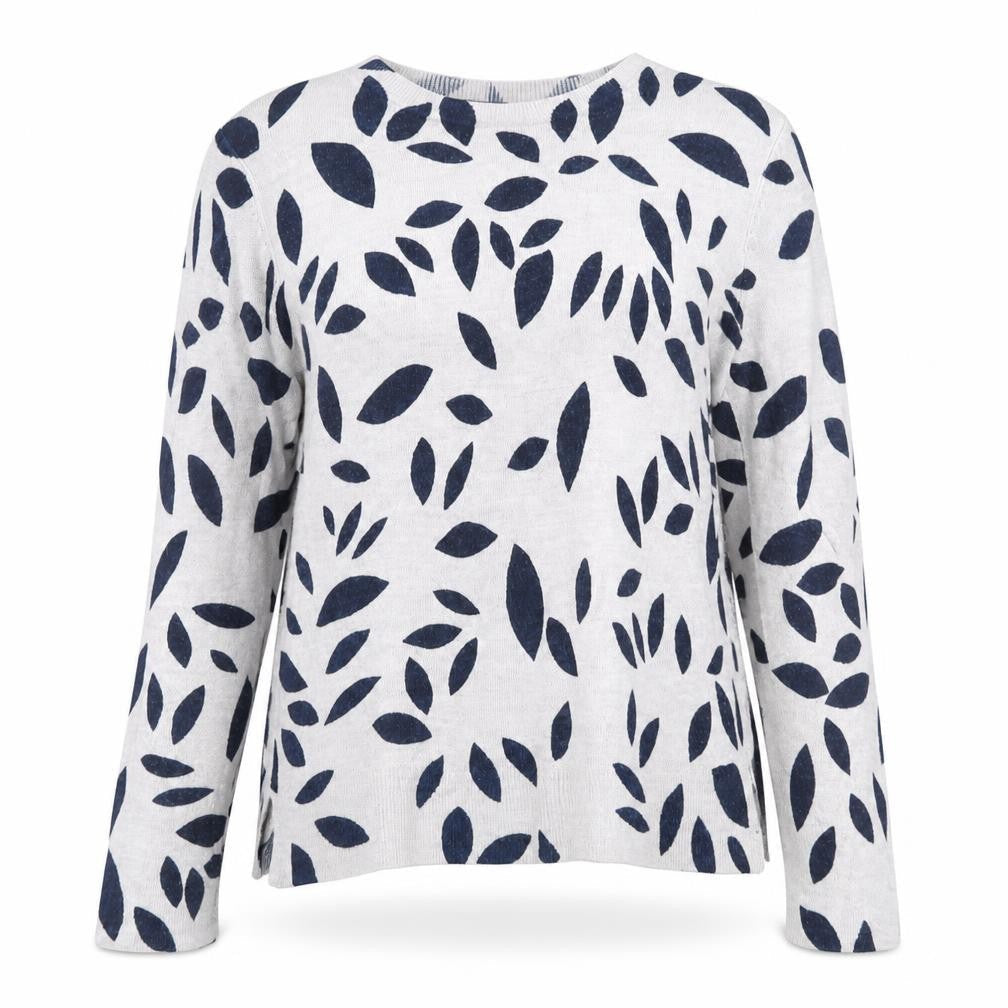 Marks and Spencer Women Grey Mix Leaf Print Pullover Sweatshirt Size 8