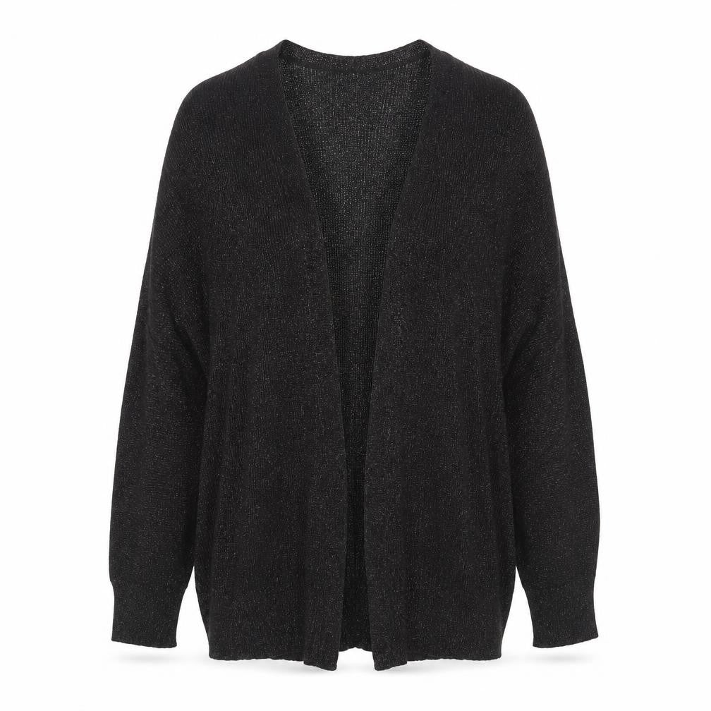 Next Women's Black Glitter Open Knit Long Sleeve Cardigan M