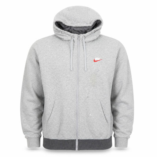 Mens UK L Regular Nike Grey Full Zip Hoodie