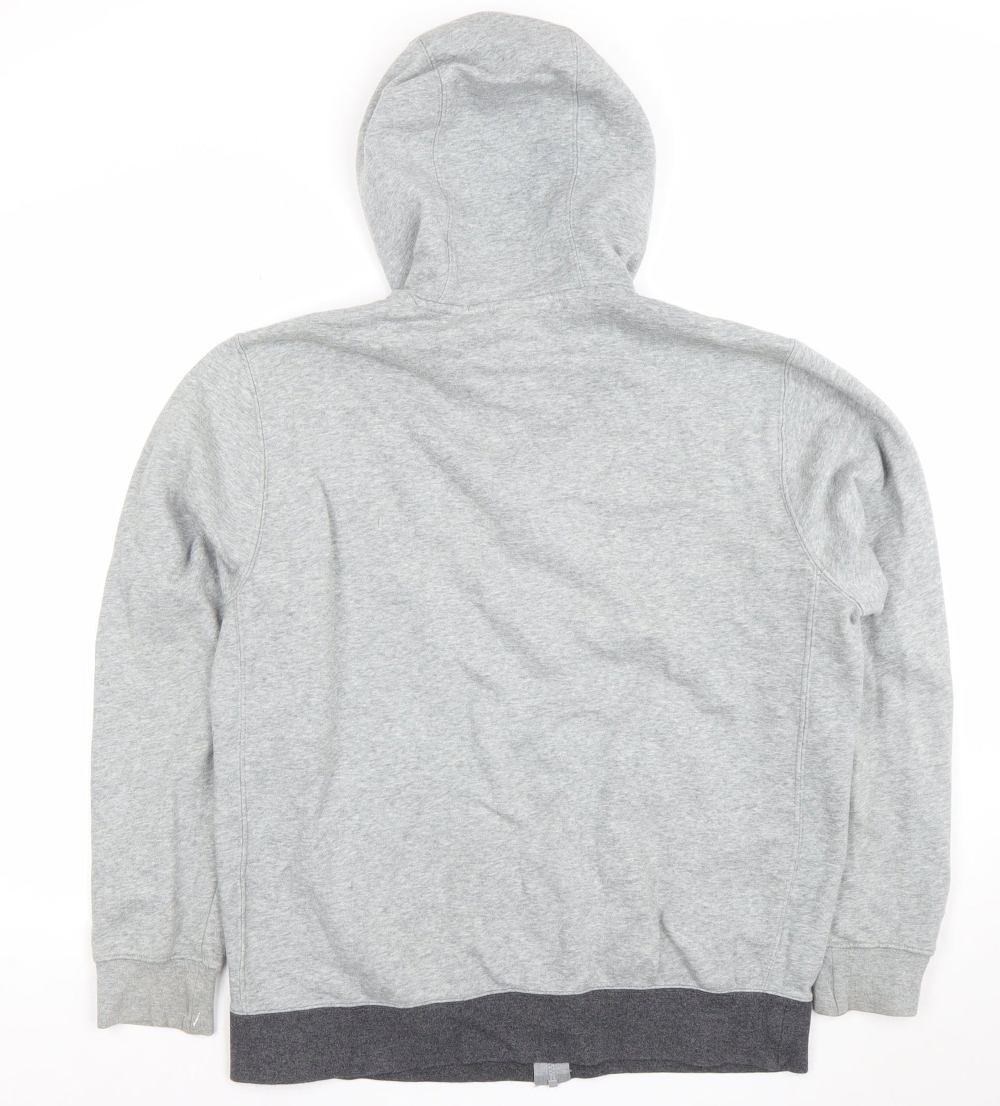 Nike Men Grey Full Zip Hoodie L Logo Fleece Sportswear