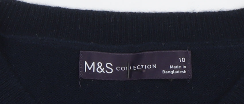 Marks and Spencer Women's Multicoloured Geometric Acrylic Jumper Size 10