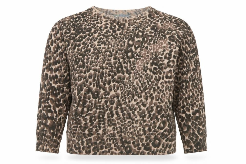 Marks and Spencer Womens Brown Animal Print Long Sleeve Knit Top UK 14