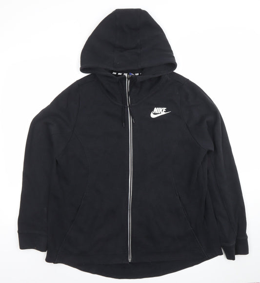 Nike Men's Black Full Zip Hoodie L Fleece Sportswear