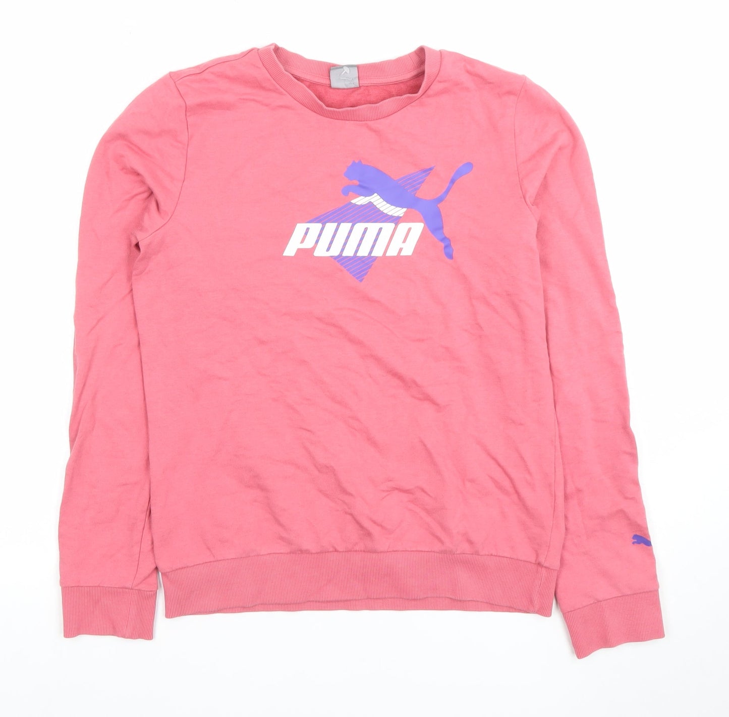 Womens UK S Regular PUMA Pink Pullover Sweatshirt