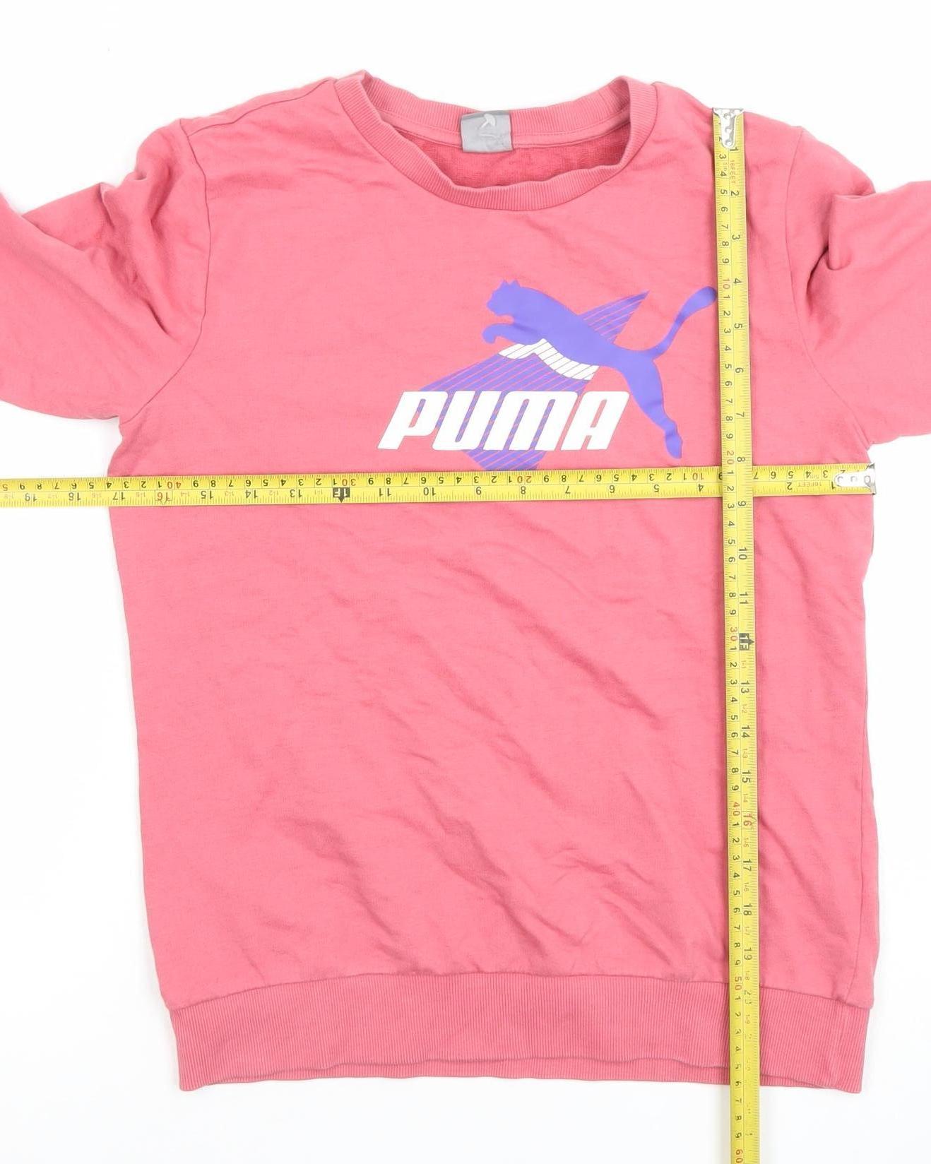 Womens UK S Regular PUMA Pink Pullover Sweatshirt