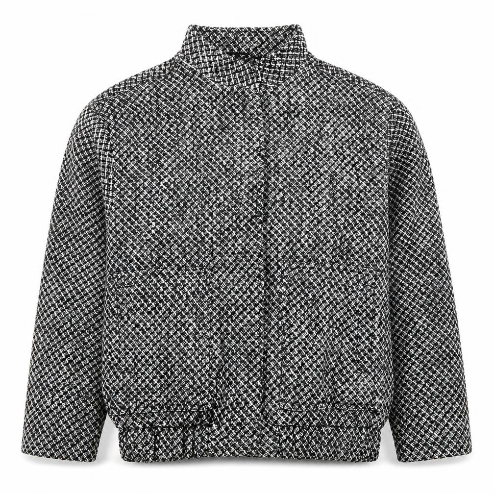 Soyaconcept Women’s Black Tweed Bomber Jacket Size S
