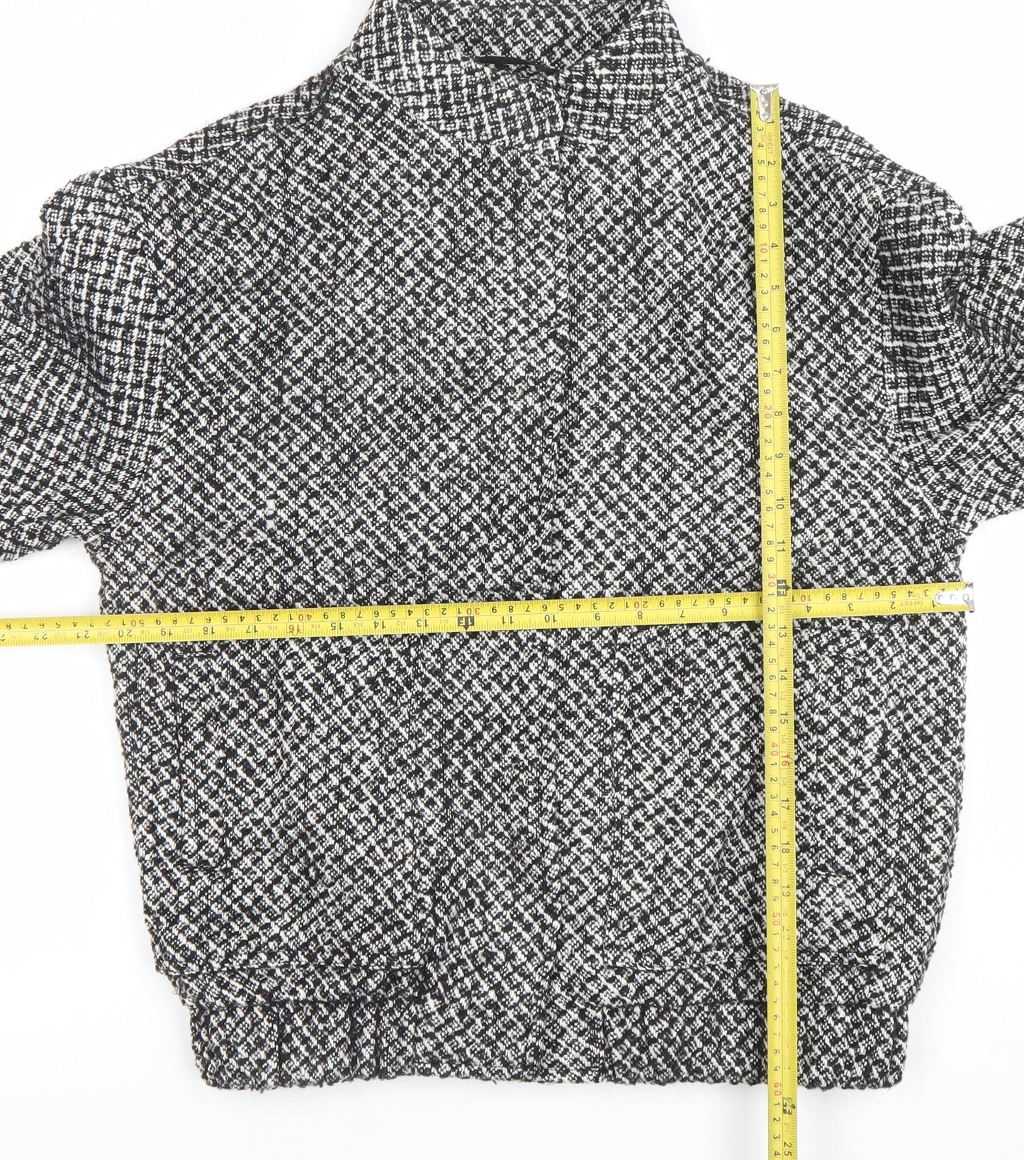 Soyaconcept Women’s Black Tweed Bomber Jacket Size S