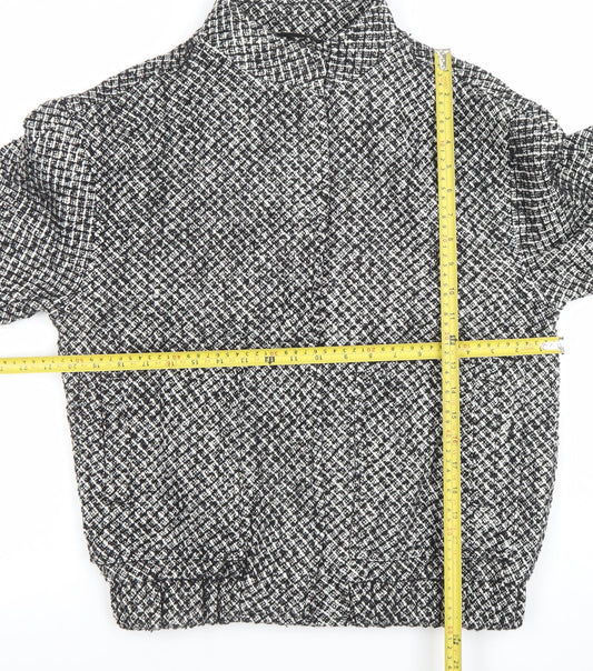 Soyaconcept Women’s Black Tweed Bomber Jacket Size S
