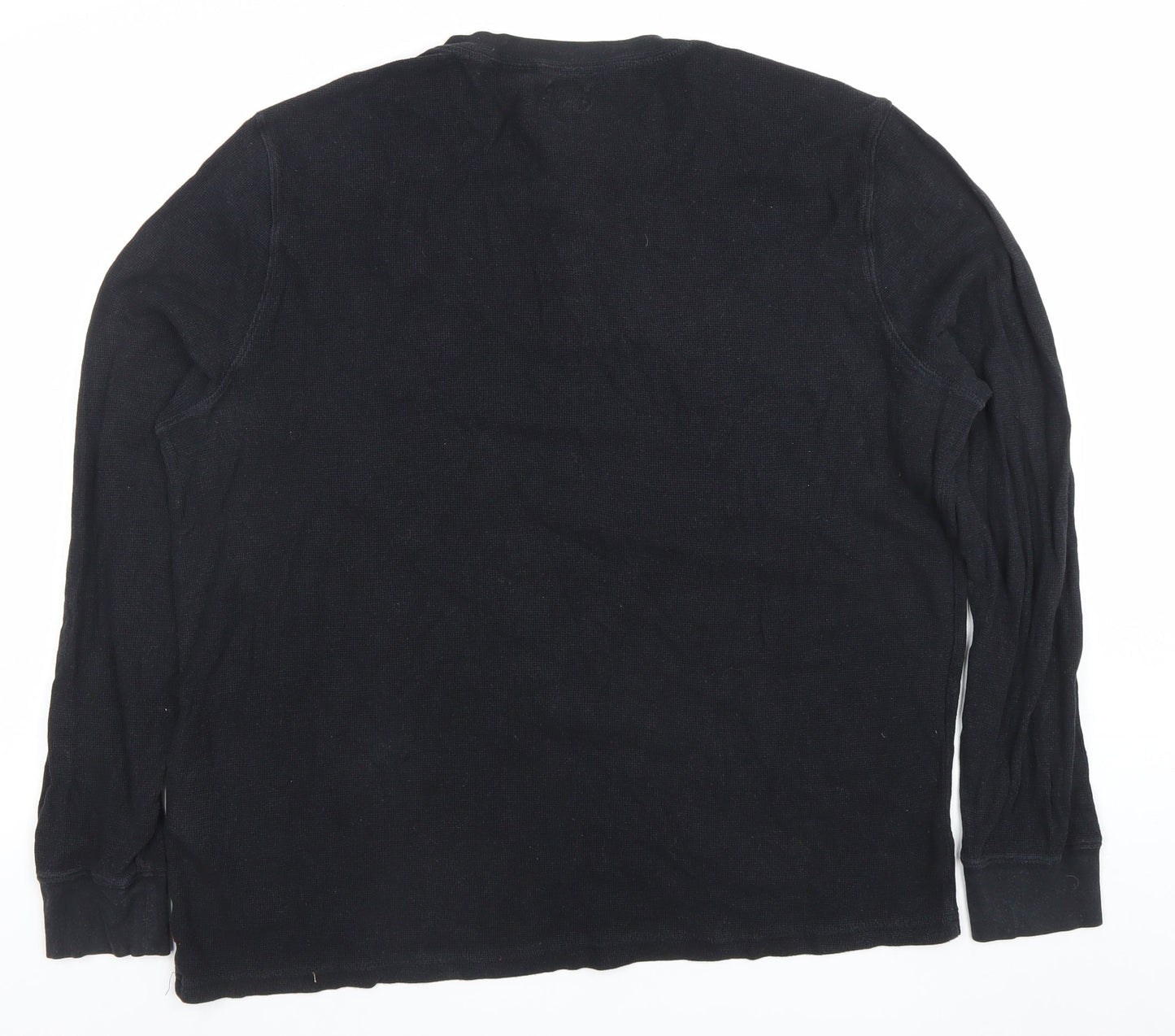 Levi's Men's Black XL Long Sleeve Henley Cotton T-Shirt