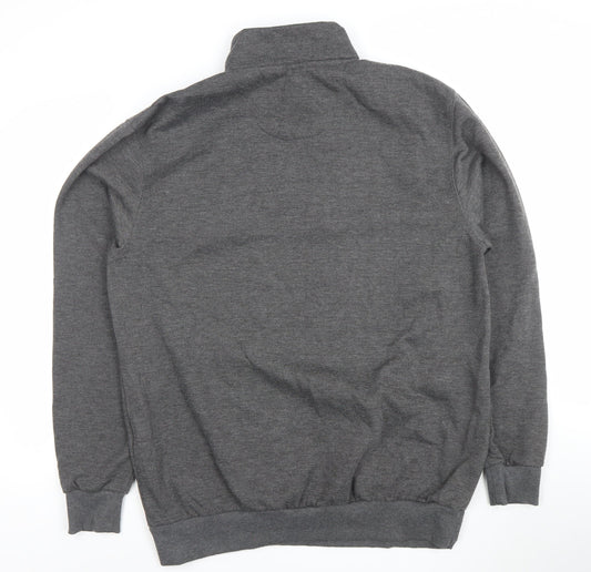 J.J. Willis Mens Grey Henley Sweatshirt 2XL High Neck Long Sleeve