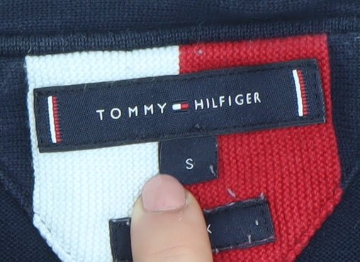 Tommy Hilfiger Men’s Navy Blue Crew Neck Cotton Jumper Size S