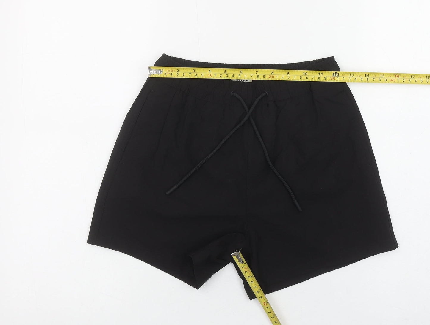 River Island Women Black 2XS Bermuda Poolside Drawstring Shorts