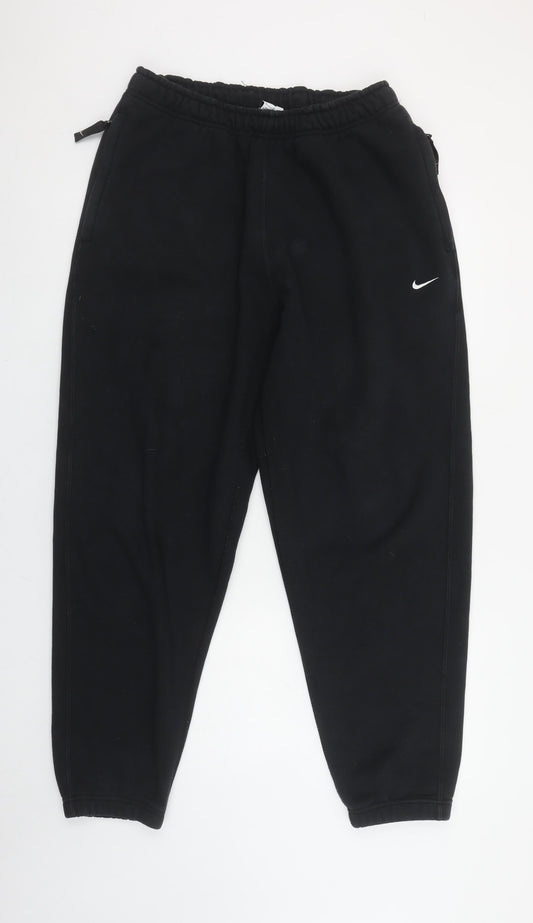 Nike Women's Black Fleece Sweatpants M Regular Fit Logo Joggers