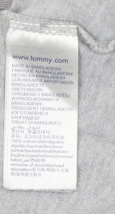 Tommy Jeans Men’s Grey Long Sleeve Cotton Crew Neck T-Shirt M