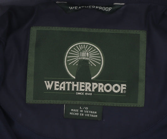 Weatherproof Men's Blue L Bomber Jacket Polyester Nylon