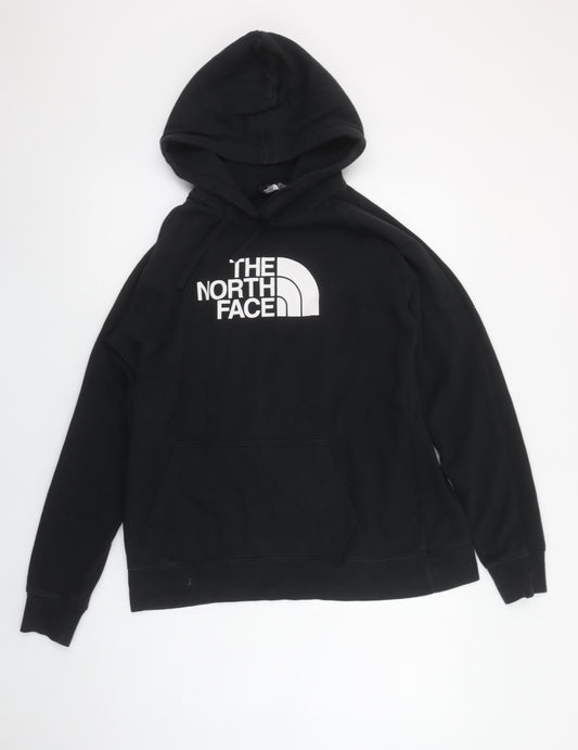 The North Face Women's Black Pullover Hoodie L Cotton Blend Logo