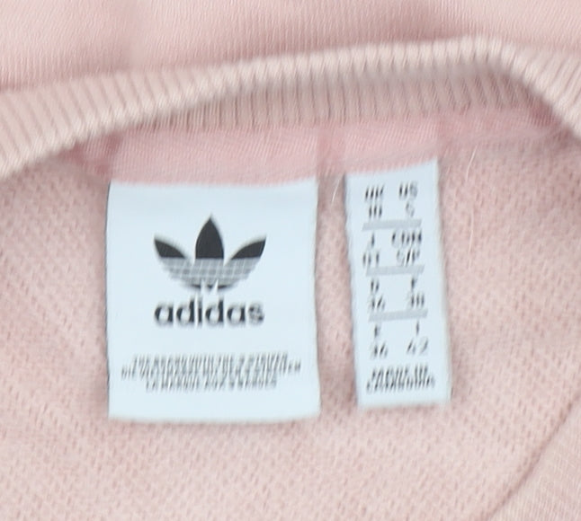 Adidas Womens Pink Crew Neck Pullover Sweatshirt Size 14 Cotton