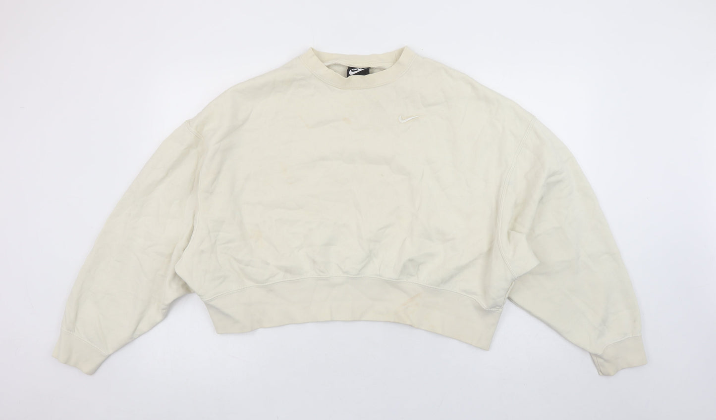 Nike Women's Beige Crew Neck Pullover Sweatshirt Size S