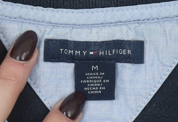 Tommy Hilfiger Women's Black Cotton Slim Fit Polo Shirt M