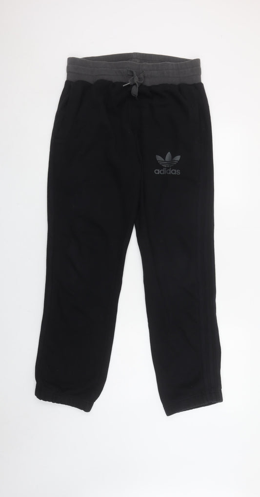 Adidas Mens Black L Fleece Sweatpants with Elastic Waist