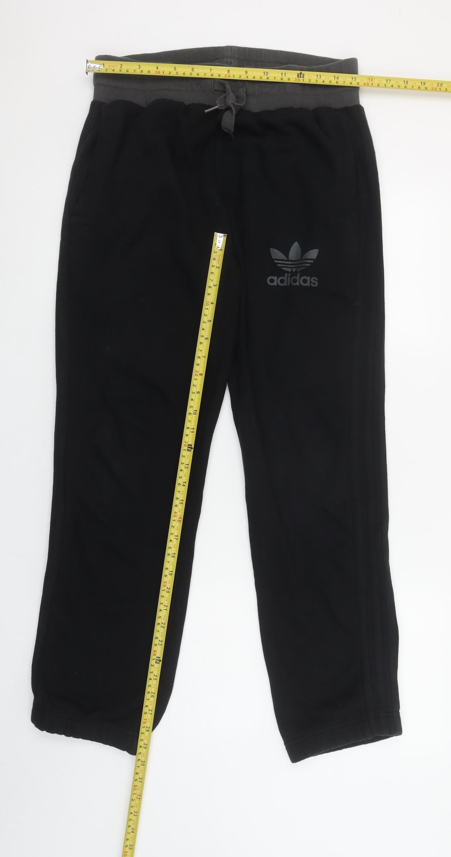 Adidas Mens Black L Fleece Sweatpants with Elastic Waist