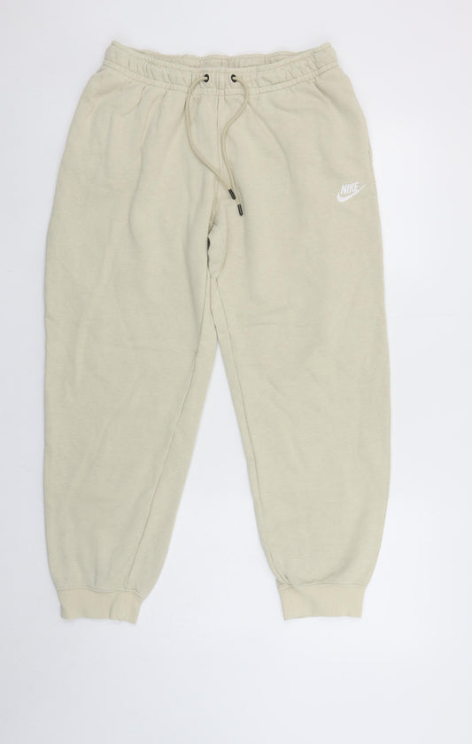 Nike Beige Women's M Fleece Sweatpants Tapered Joggers