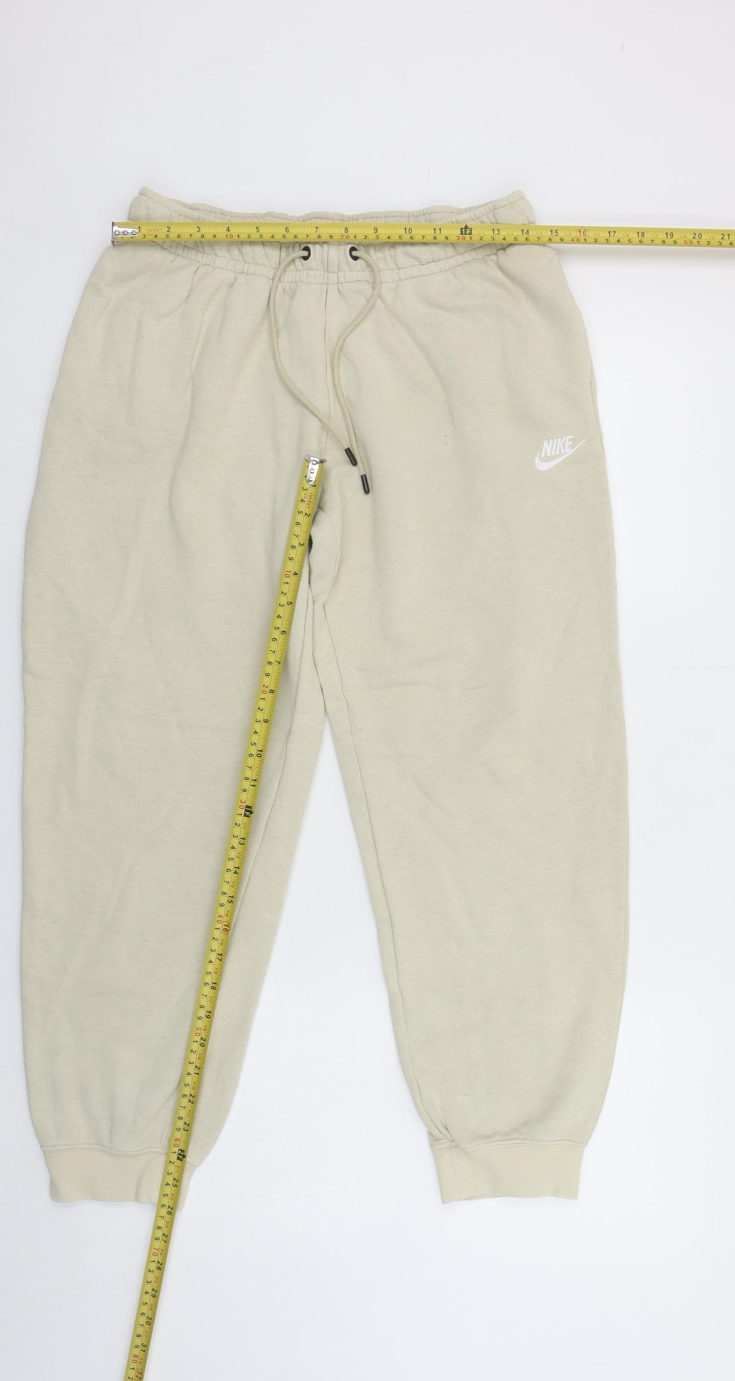 Nike Beige Women's M Fleece Sweatpants Tapered Joggers