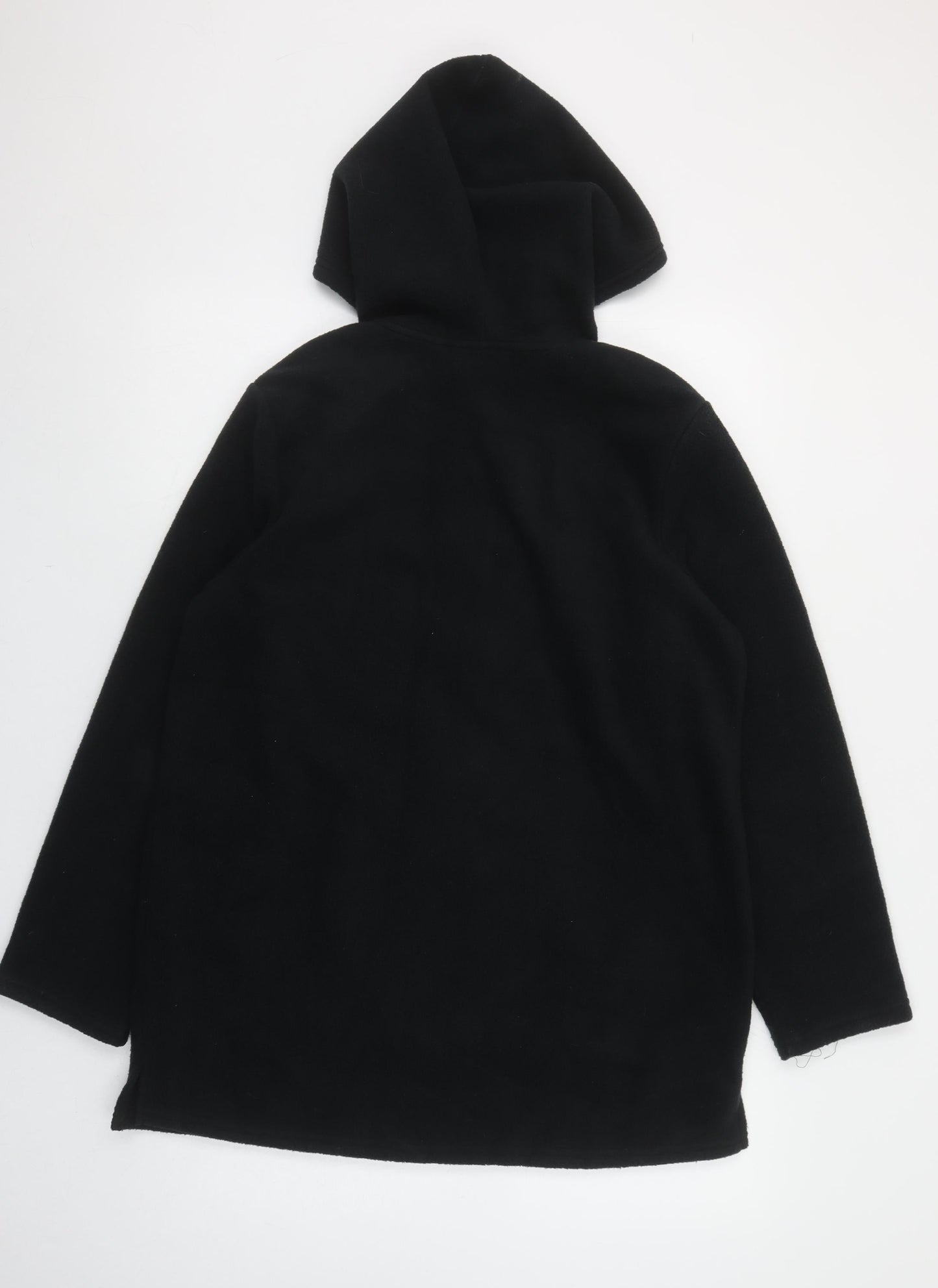 Quacker Factory Women's Black Rhinestone Hooded Fleece Jacket Size S
