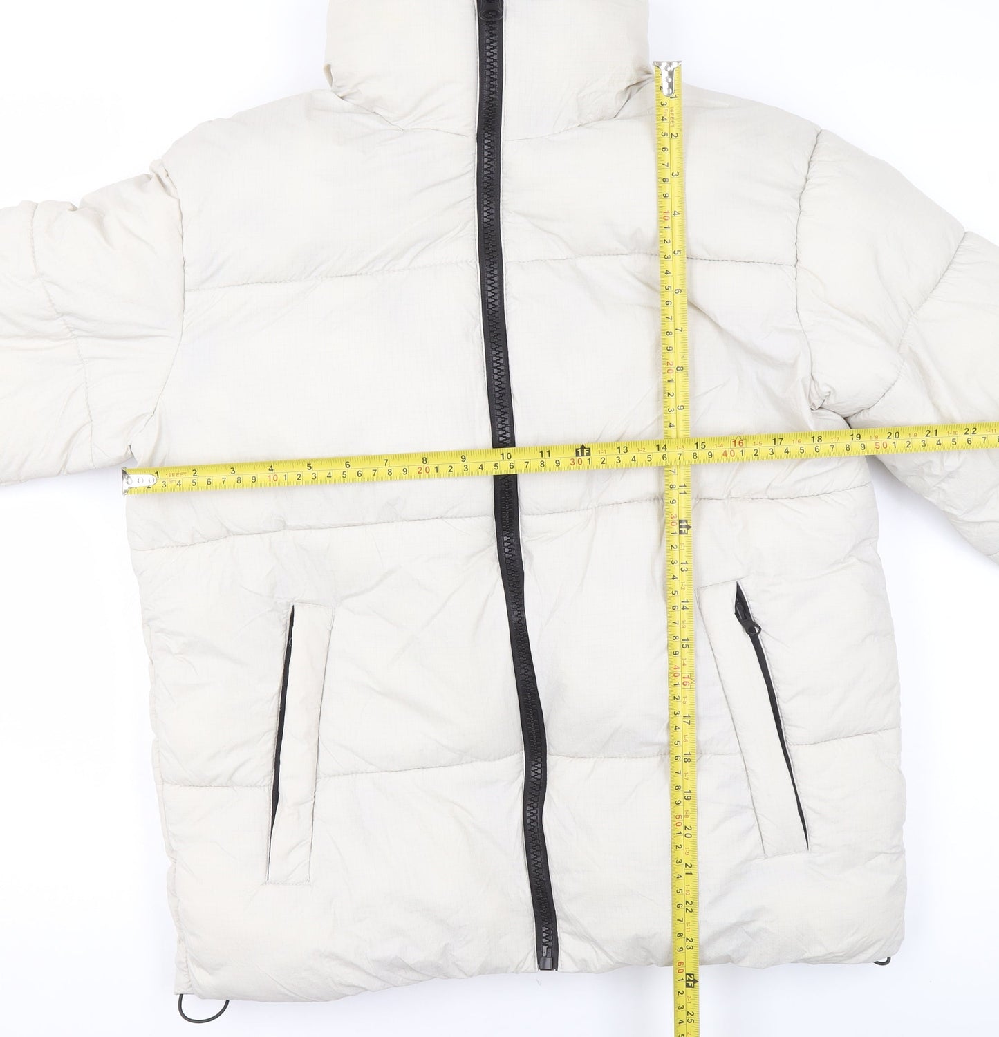 Primark Womens Ivory XS Puffer Jacket Insulated Lightweight Winter Coat
