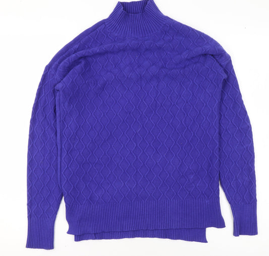 Cyrus Women’s Blue Mock Neck Pullover Sweater Size S Rayon Blend