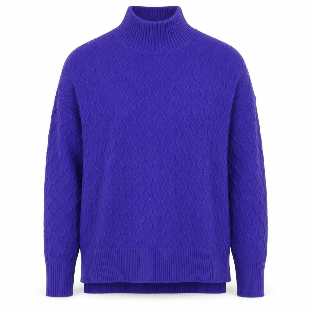 Cyrus Women’s Blue Mock Neck Pullover Sweater Size S Rayon Blend