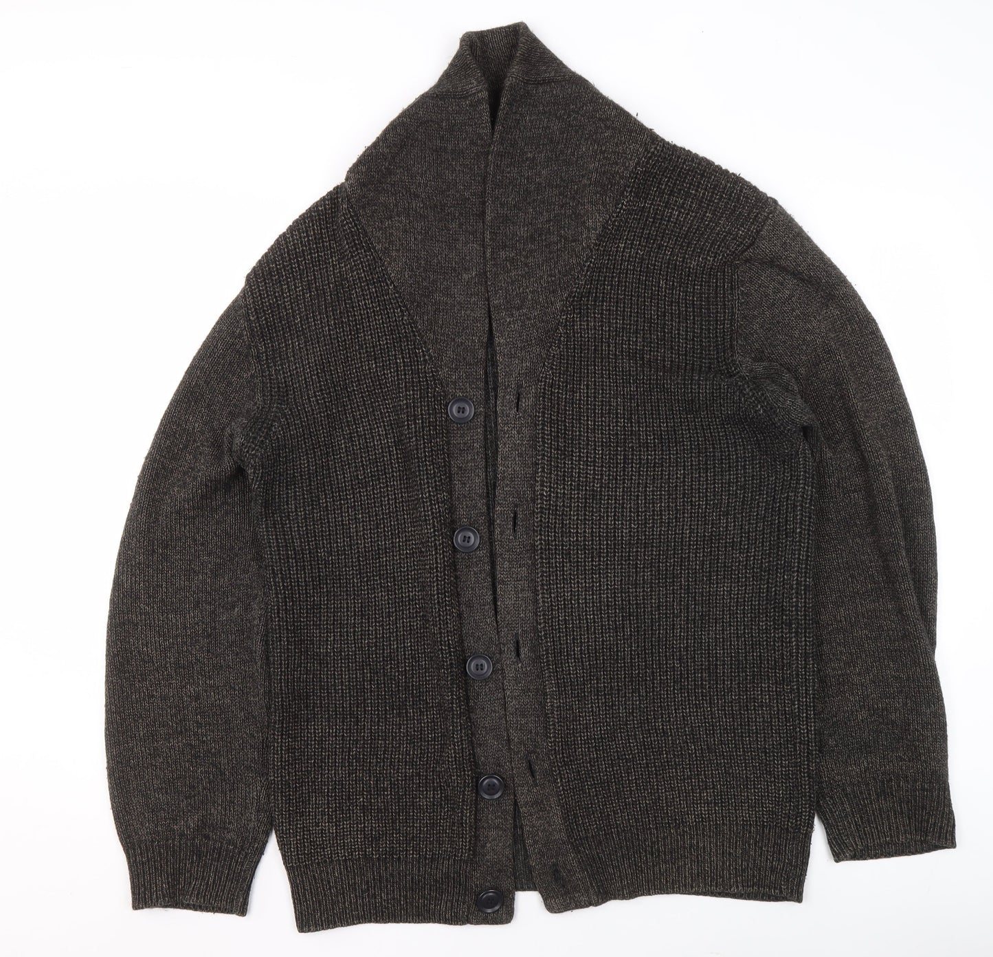 David Jones Women Brown Wool Blend Slim Fit Cardigan L